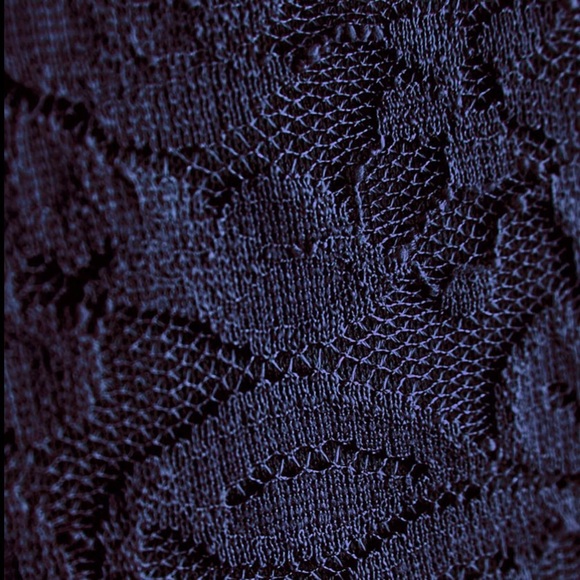 Joanna Hope Navy Blue Sheer Short Sleeve Lace Sweetheart Mermaid Maxi Dress - Picture 6 of 16